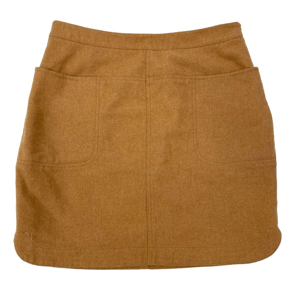 Vineyard Vines Mini Skirt Size 4 Pencil Wool Camel Women's